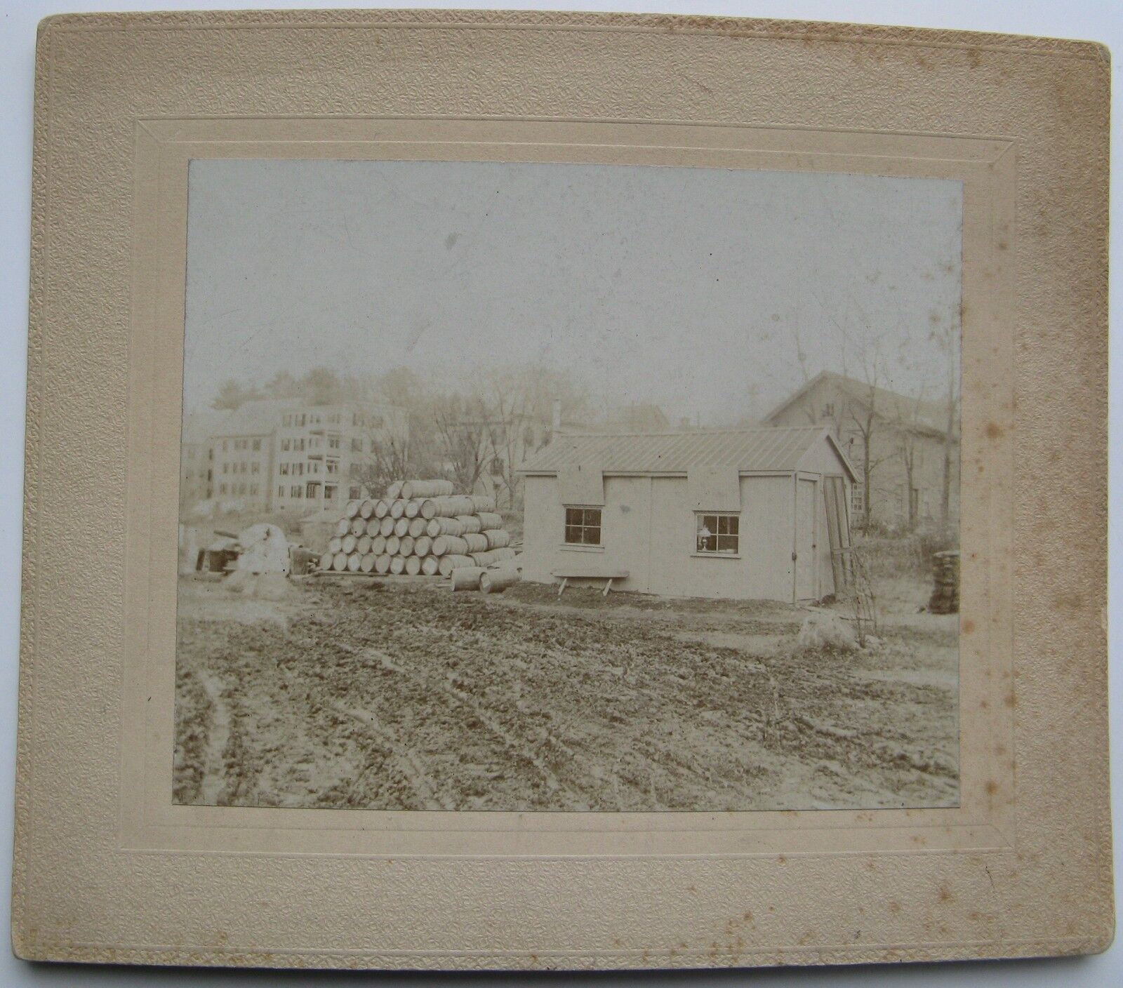 Arlington Heights, Ma. 1890 Cabinet Photograph Sewer Dept. Office, Gun Powder 