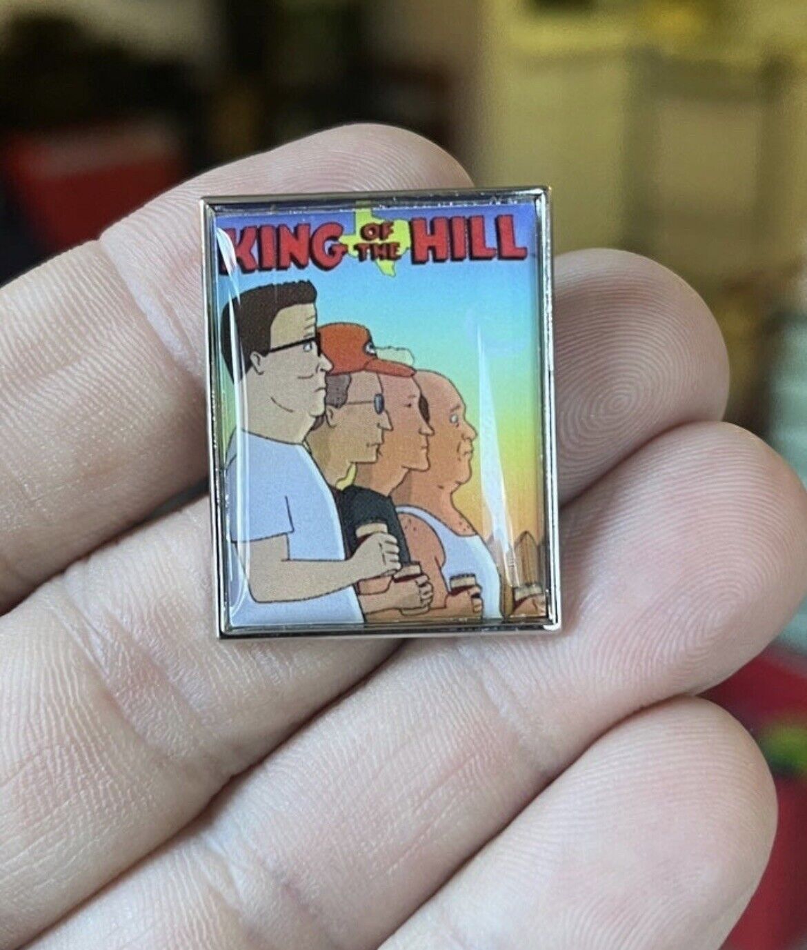 King of The Hill enamel pin Texas Mike Judge Cartoon Retro TV 90s Comedy Satire
