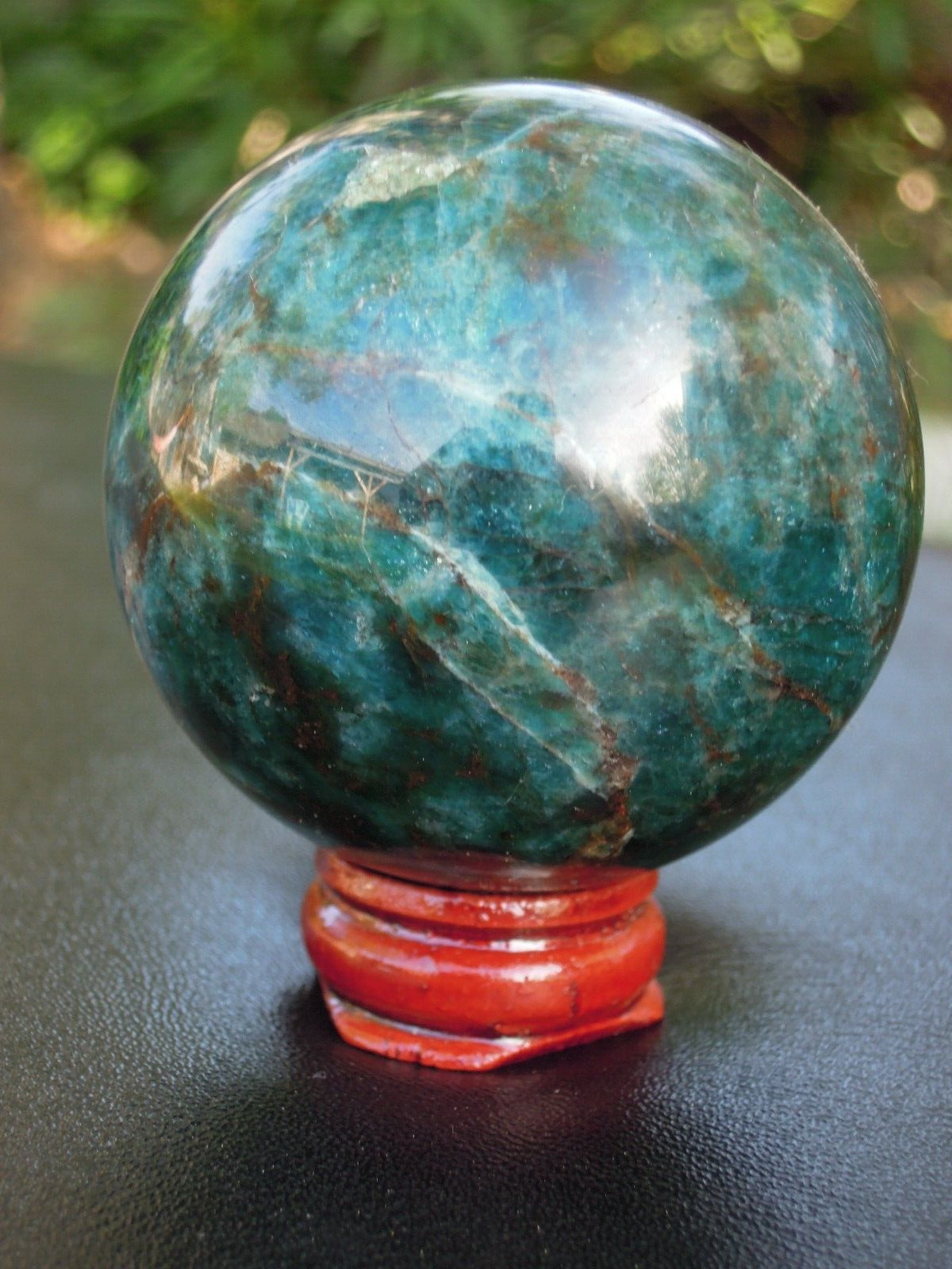 256g Natural Ocean Jasper Sphere Healing with STAND - 55mm