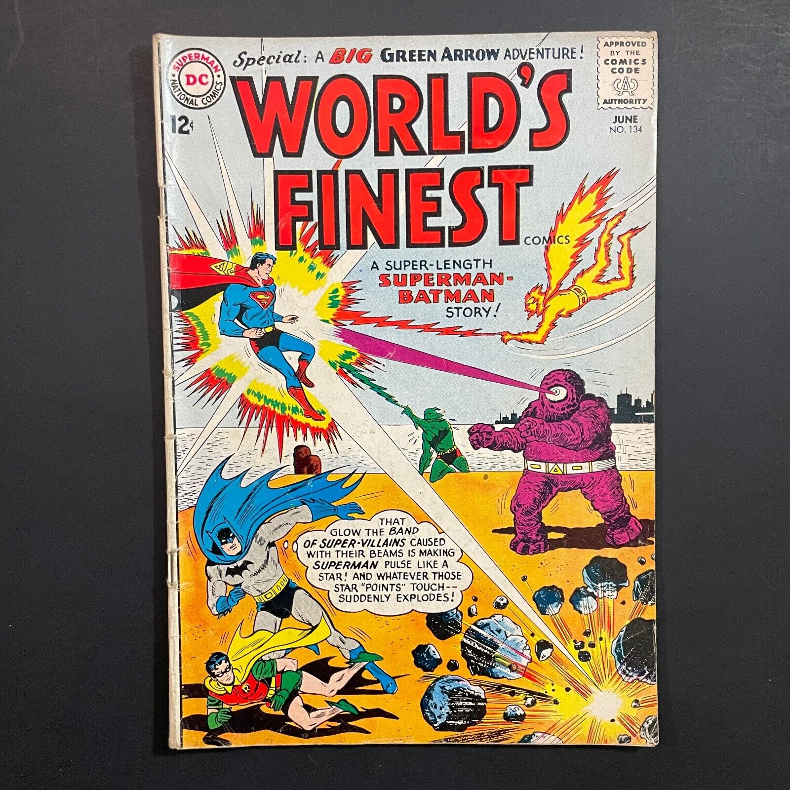 World's Finest 134 Silver Age DC 1963 Batman Superman comic Robin Bill Finger