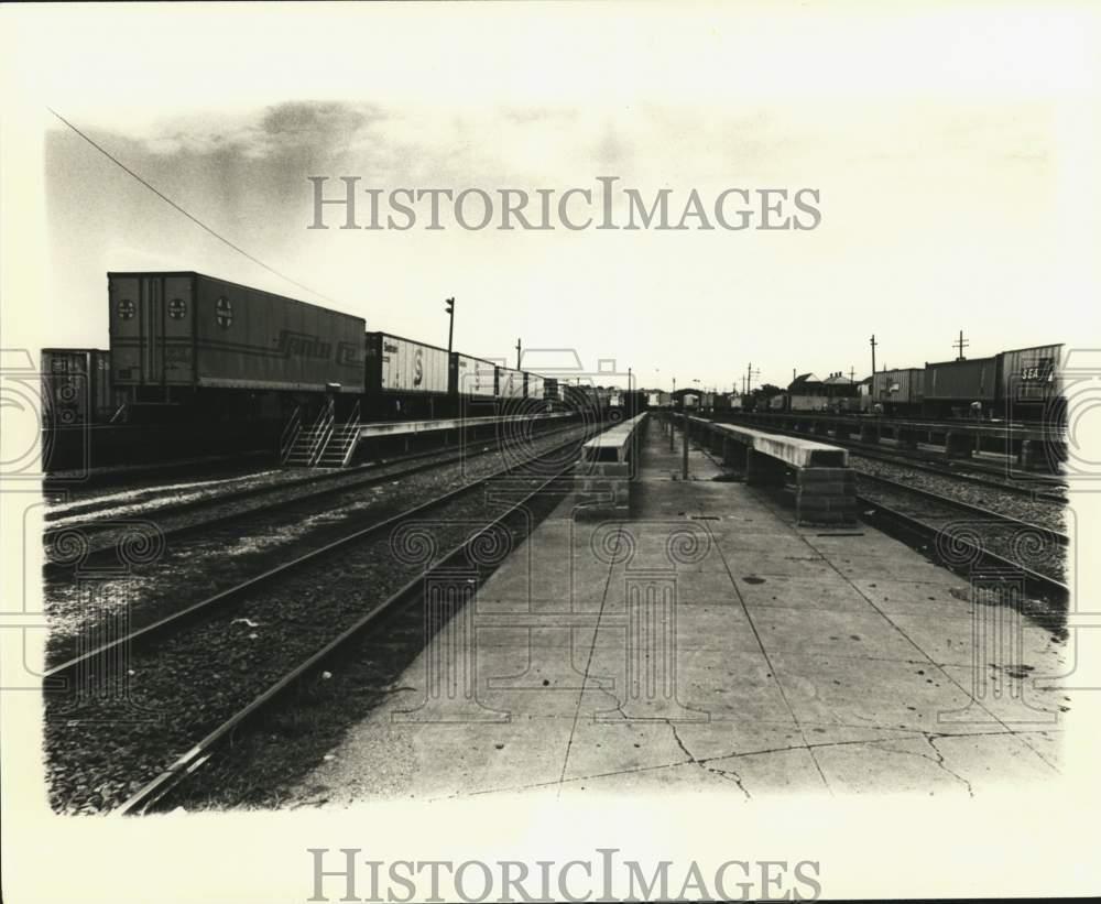 1978 Press Photo New Orleans Warehouse District rail yard - noc52542