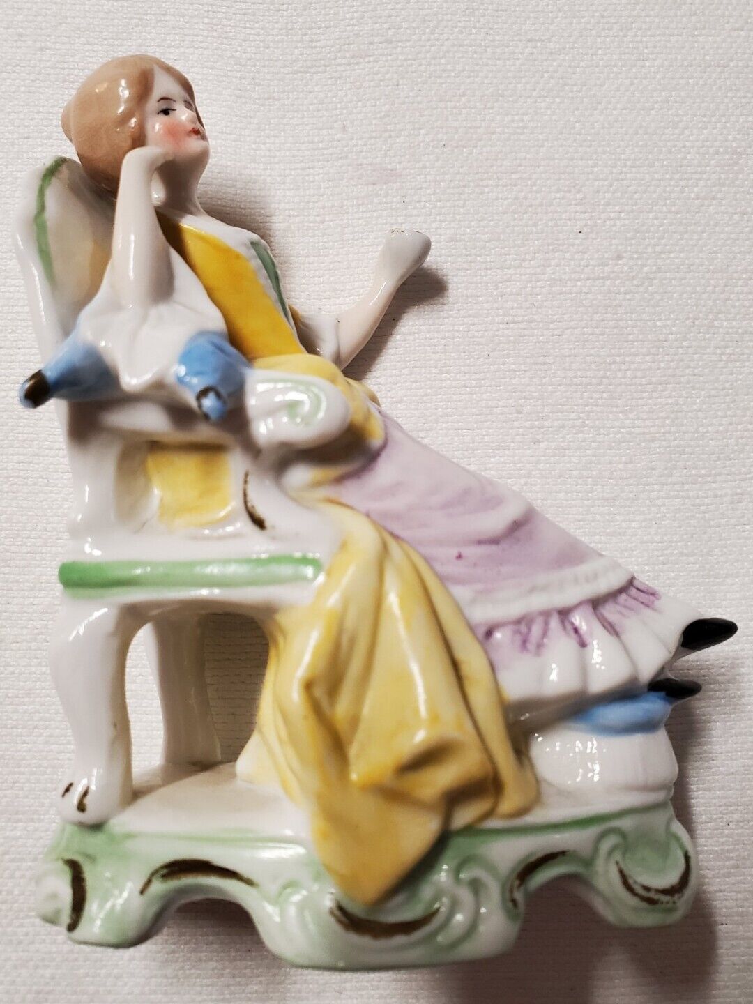 Antique Grafenthal Germany Porcelain Figurine Sitting Lady 1879-1886 DEP #13854