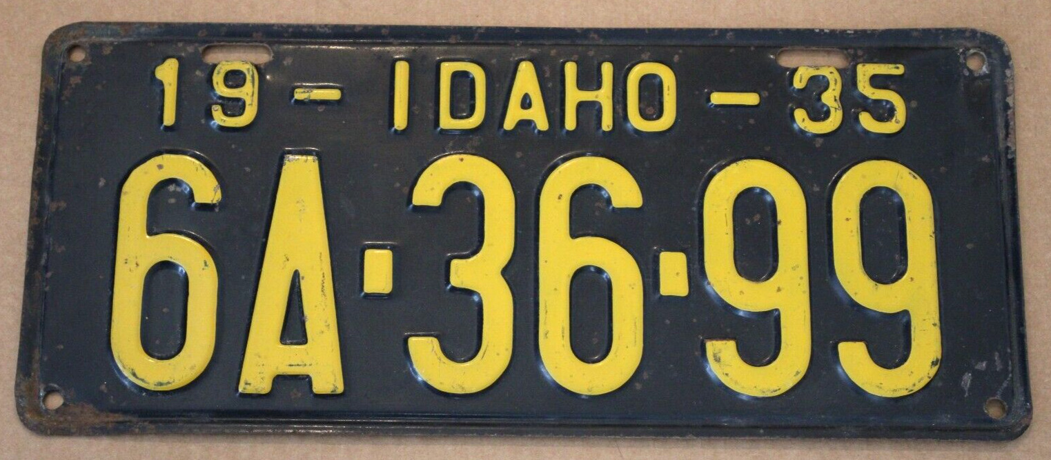 1935 Idaho License Plate - nice original YOM eligible