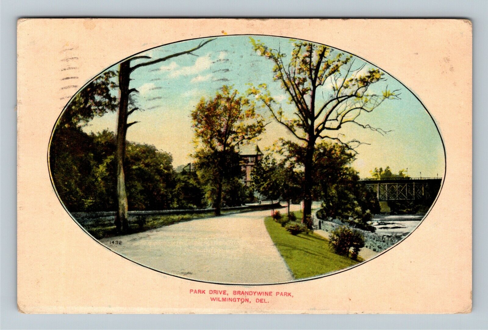 Wilmington Delaware, SCENIC PARK DRIVE, BRANDYWINE PARK, c1909 Vintage Postcard