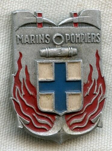 Rare 1939 French Marine (Marseilles) Firefighters Badge