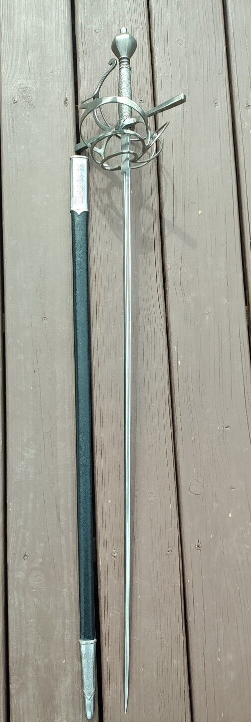 Windlass Replica 17th Century Italian Rapier Long Sword Swept Cage + Scabbard 