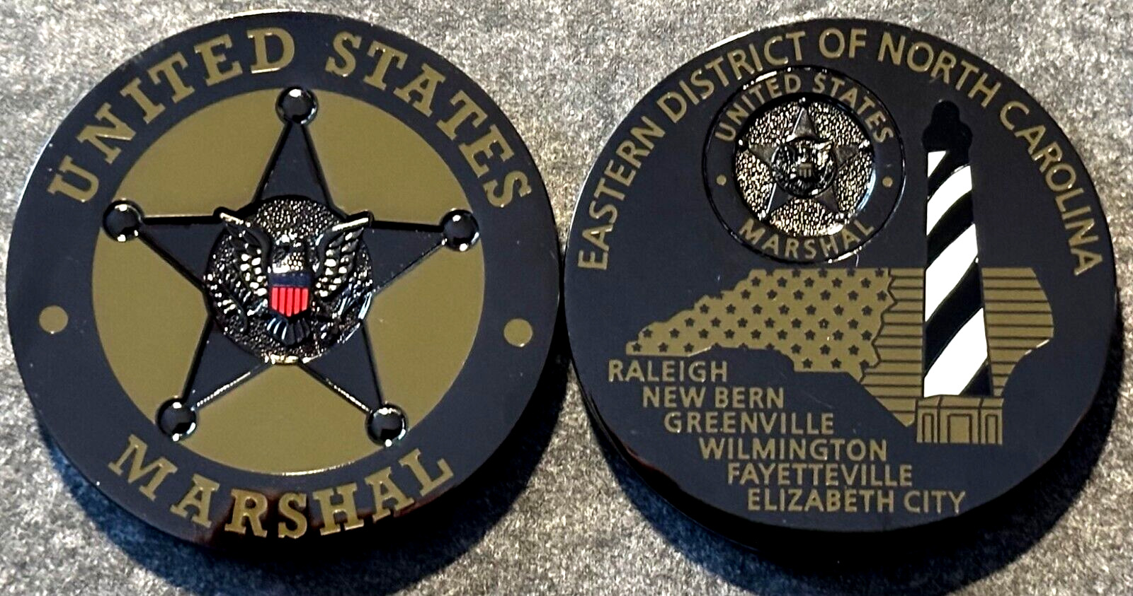 US Marshals Service - Eastern District of N Carolina B TacticBLAK challenge coin