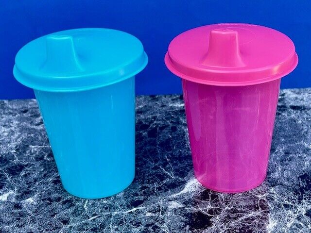 Tupperware Bell Tumbler Set of 2 With Sippy Seals 7oz  Different Colors  New