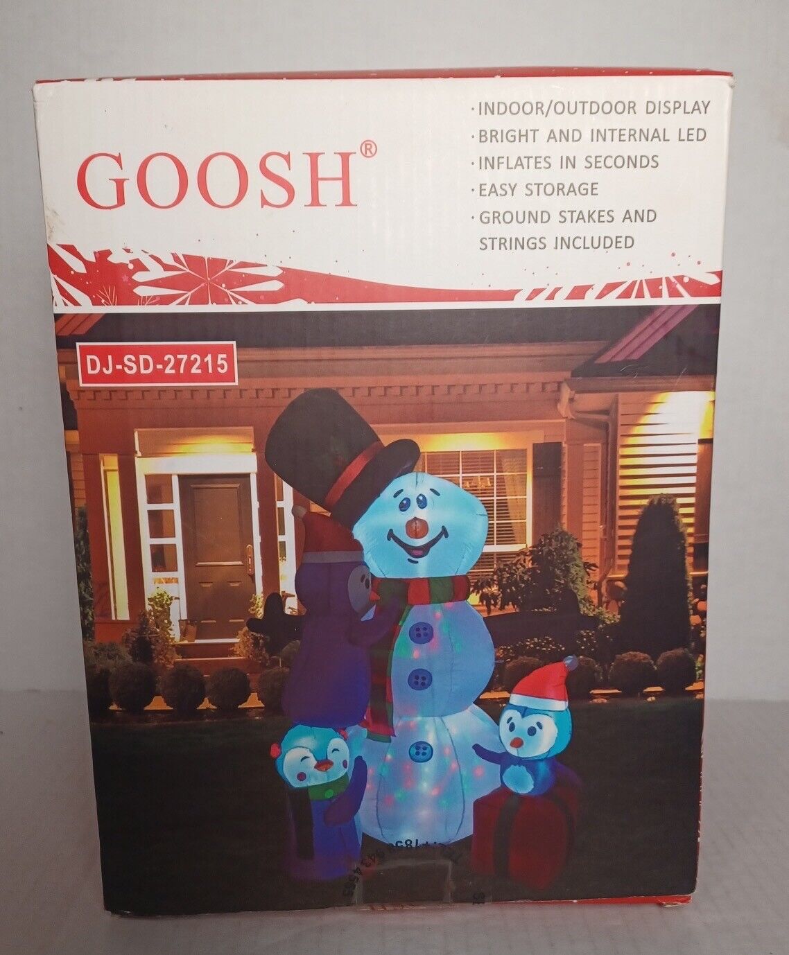 GOOSH 6’ Christmas Inflatable Snowman/Penguins Snow Man Blow up Yard Art NEW