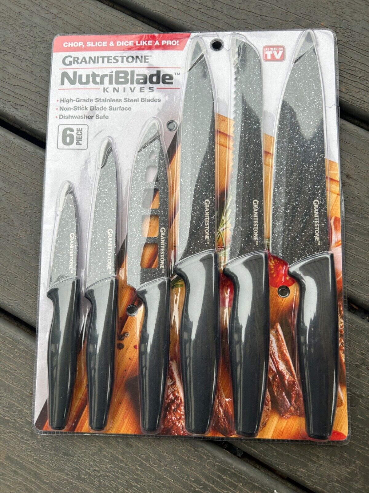 Nutriblade 6 PC Knife Set by Granitestone, Professional Kitchen Chef�s Knives