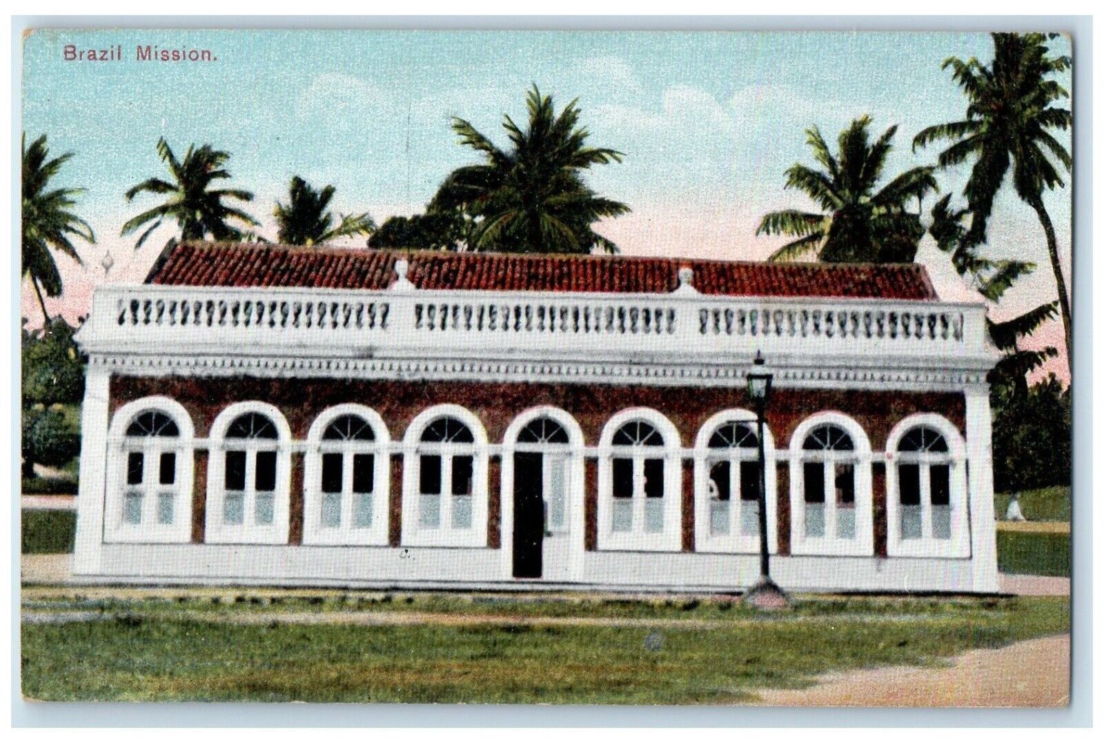 c1910\'s College For Boys Lavras Christian Missionary Brazil Mission Postcard