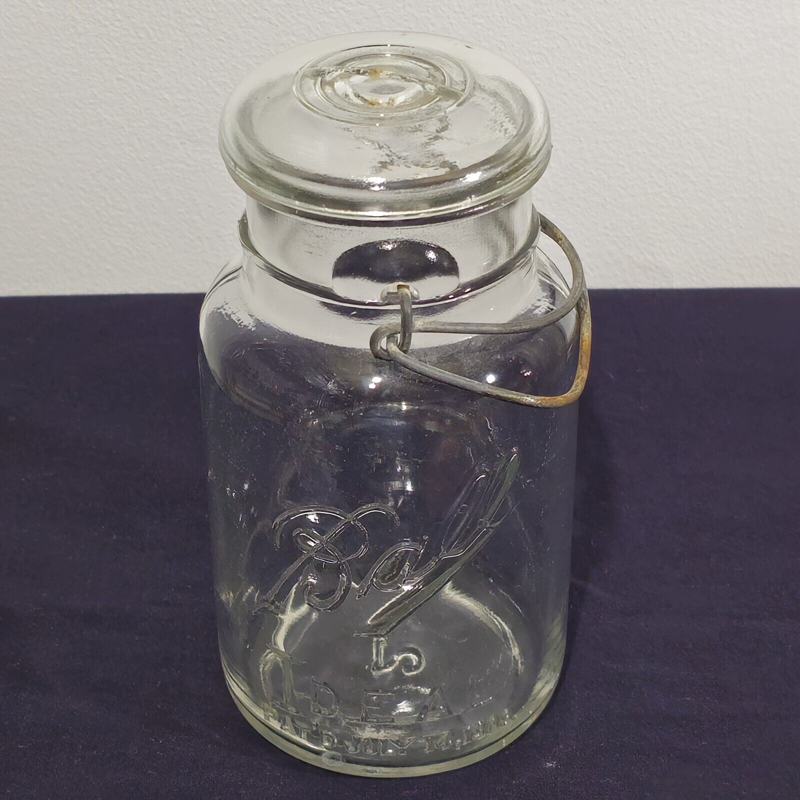 Ball IDEAL Quart Wire Bail jar #2 Pat\'d July 14, 1908 Acending \