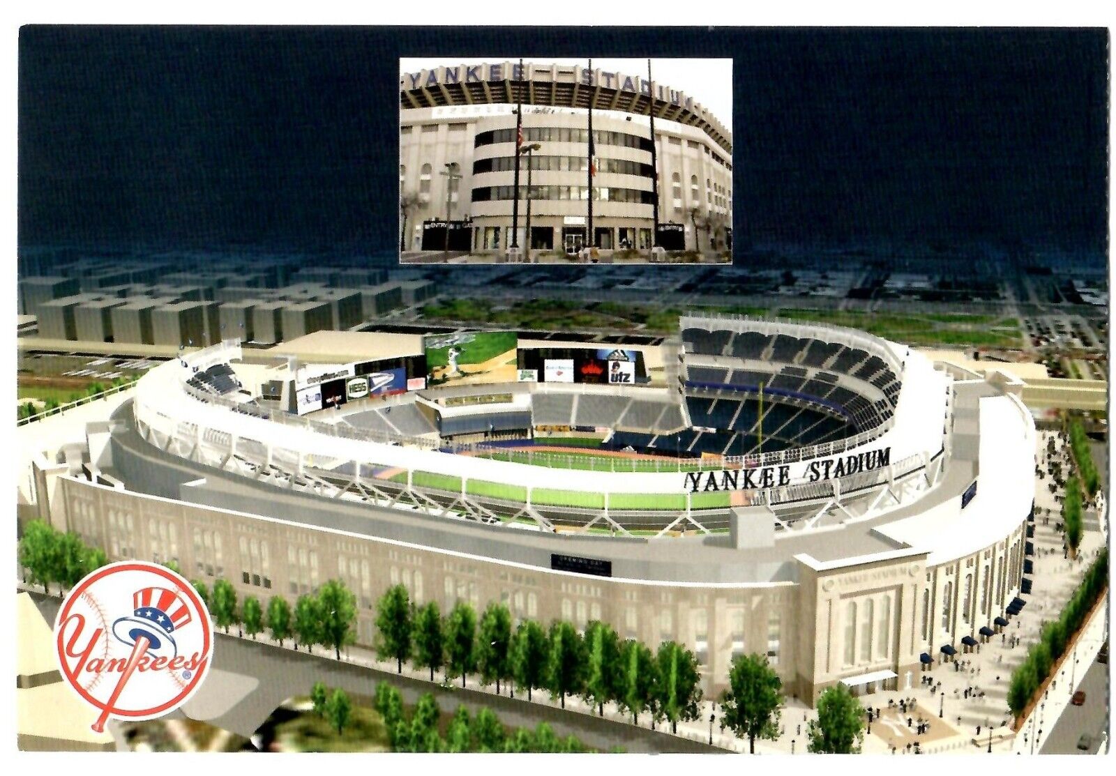 2009 2008 Yankees Final & Inaugural Season Commemorative Postcard NM