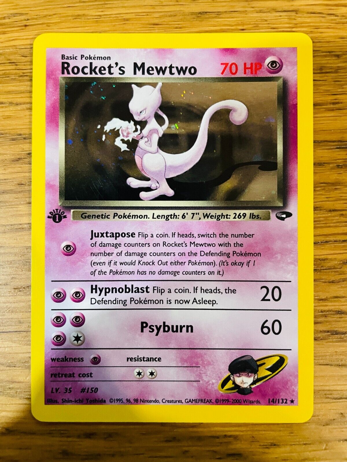 1st Edition Rocket\'s Mewtwo (14/132) Holo Gym Challenge Pokemon Card FREE P&P
