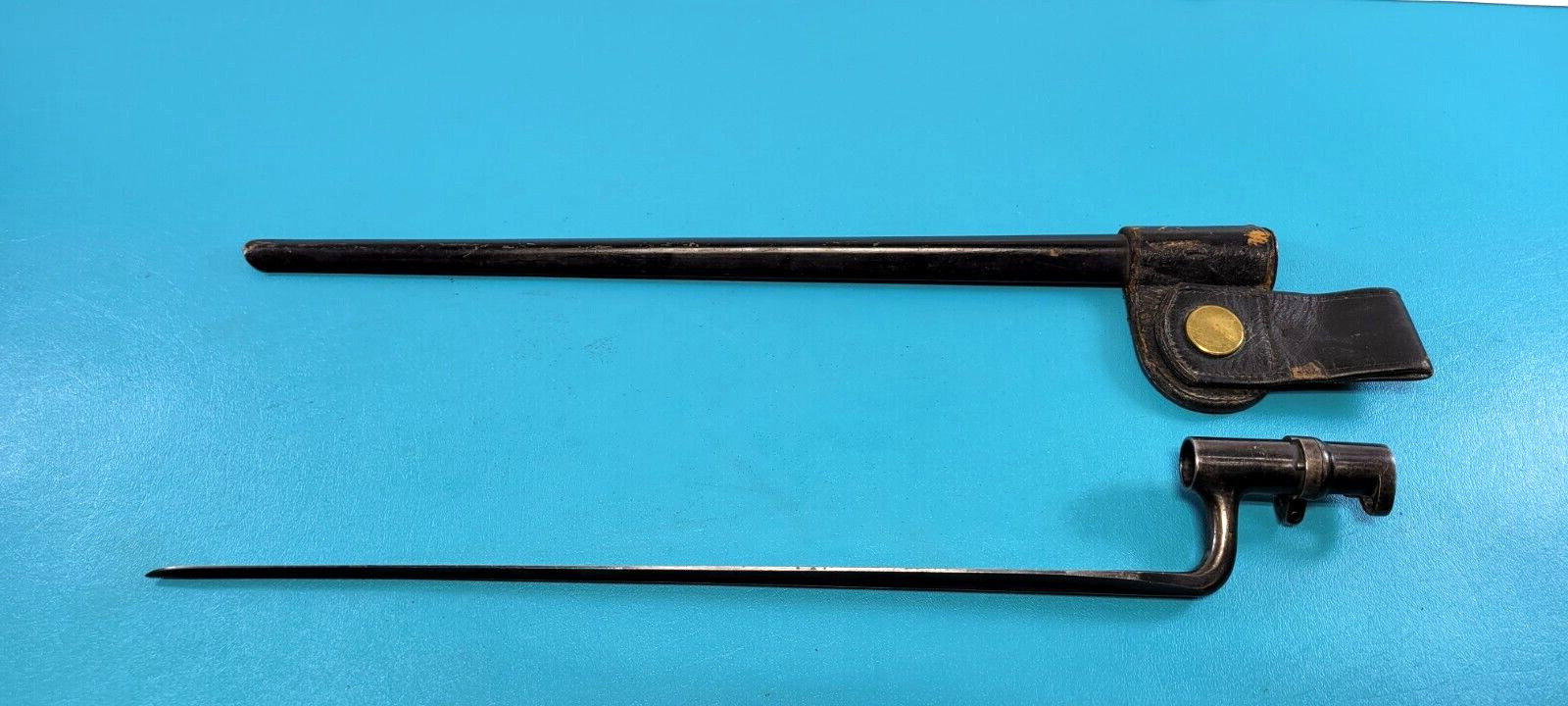 Fine Original U.S. Cadet Rifle Model 1873 Bayonet + Scabbard & Frog Trapdoor V79