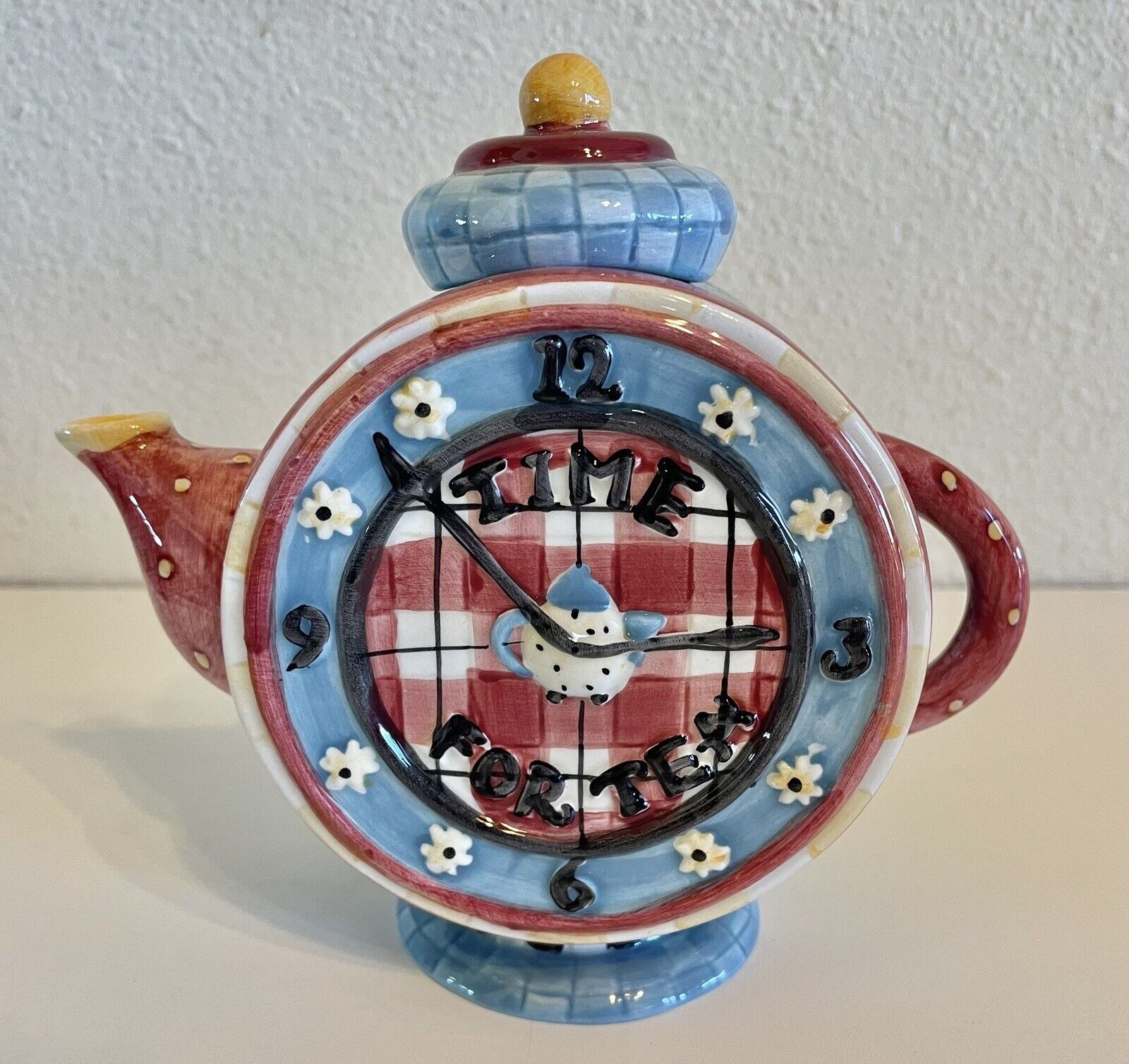 Vintage Debbie Mumm Hand Painted Teapot Time for TeaW/Lid SAKURA