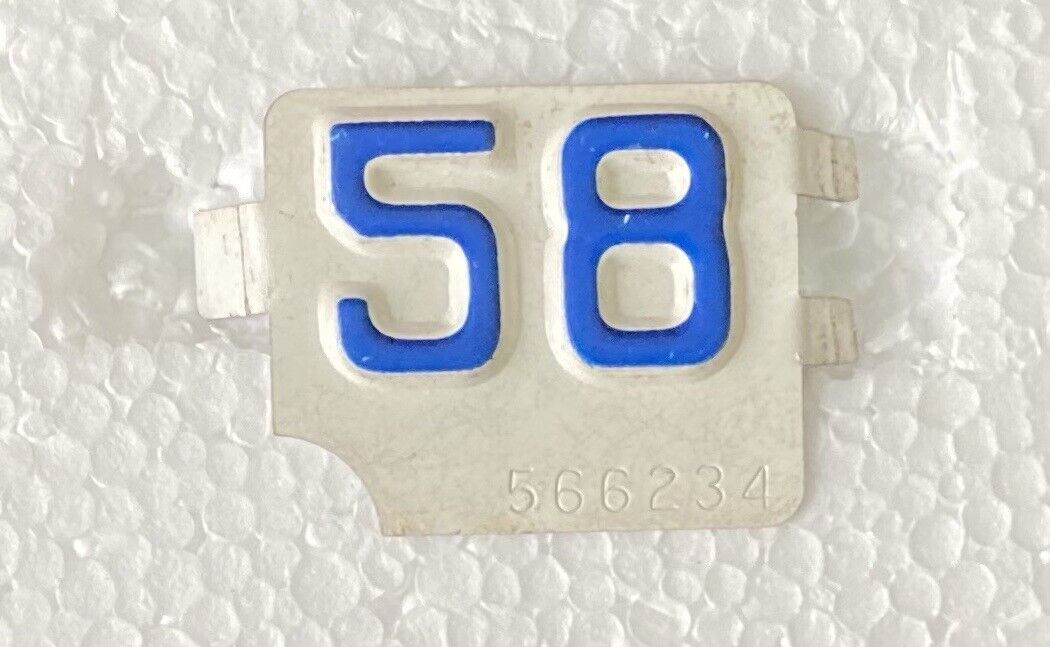 1958 Connecticut License Plate Registration Tab