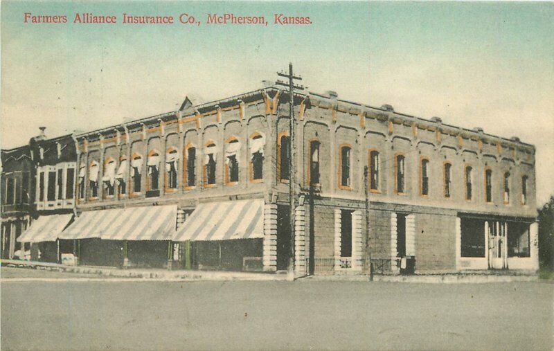 Kansas McPherson Farmers Alliance Insurance Company Gustafson Postcard 22-2305