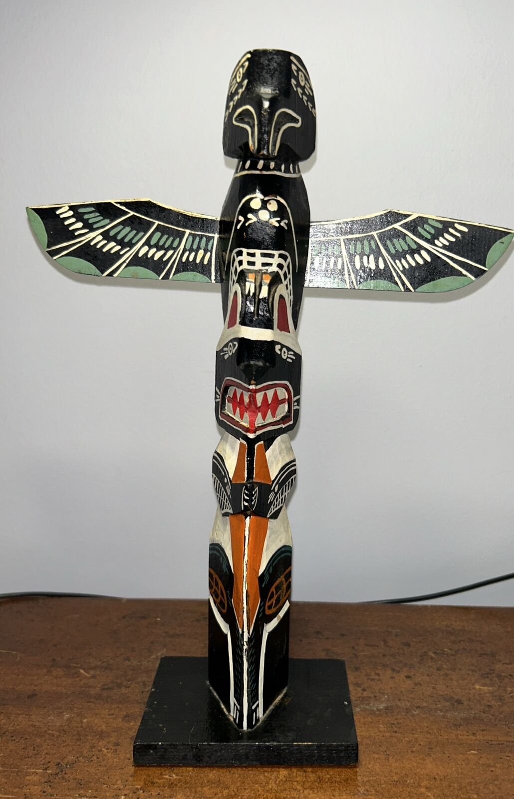 Northwestern Coast Haida Totem 12”hand Carved& Painted Native By Navajo