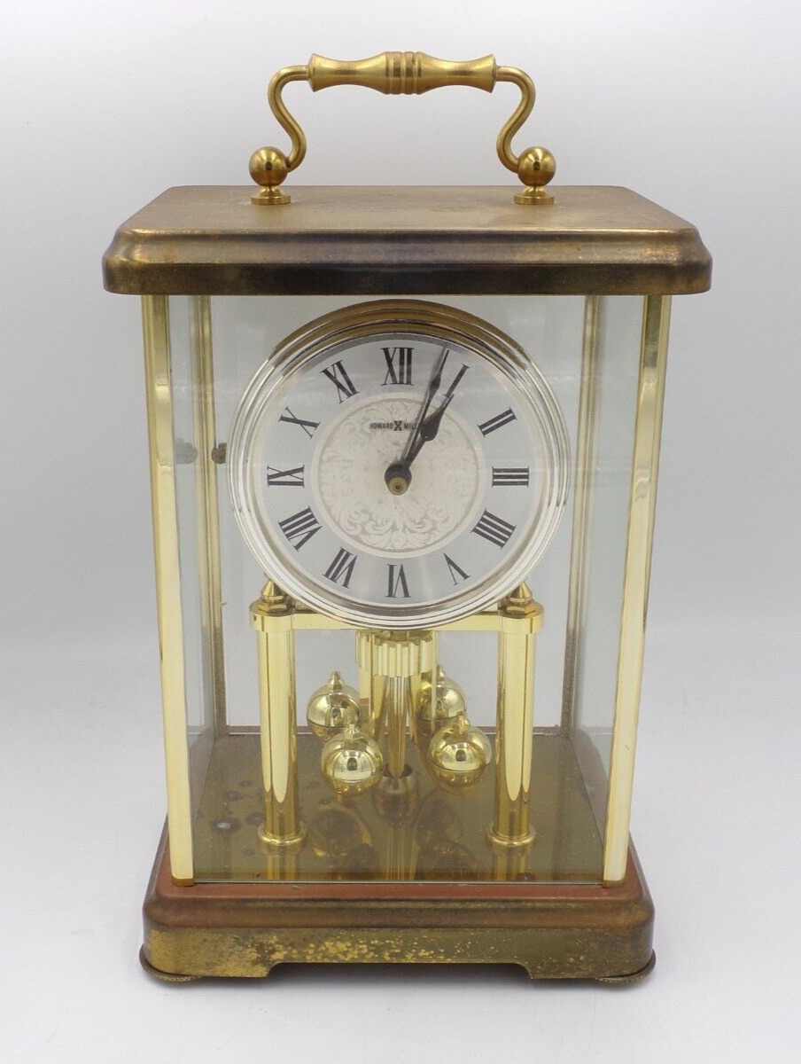 Vintage Howard Miller Germany Carriage Clock Dual Chime 9\