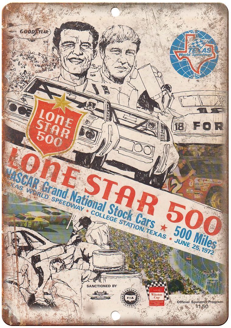 Lone Star 500 NASCAR Texas Speedway Stock Car Reproduction Metal Sign A60