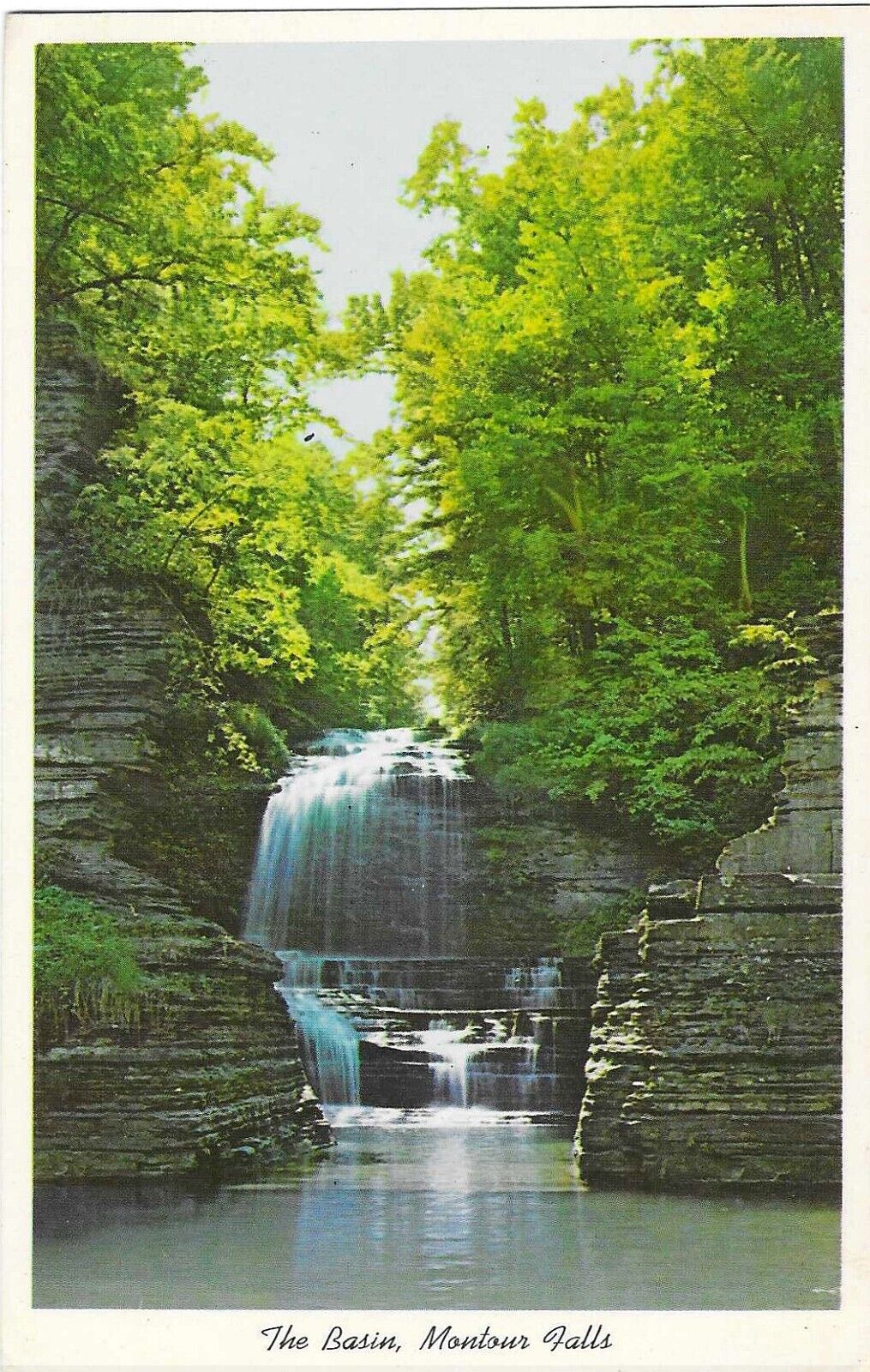 Vintage New York Chrome Postcard Basin Montour Falls South of Watkins Glen