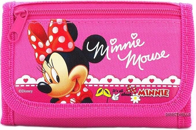 Disney Minnie Mouse Trifold Wallet - 1 WALLET PINK OR HOT PINK RANDOMLY