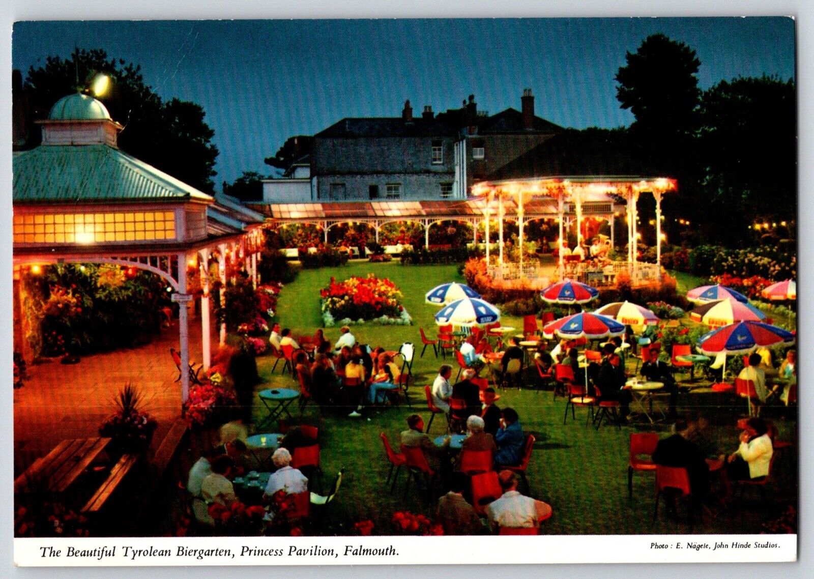 Postcard Ireland Beautiful Tyrolean Biergarten Princess Pavilion Falmouth
