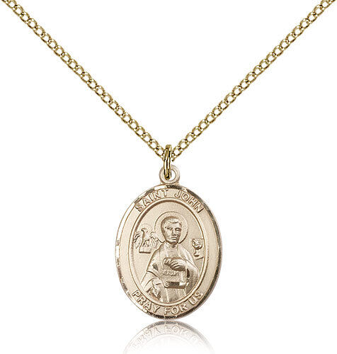 Saint John The Apostle Medal For Women - Gold Filled Necklace On 18 Chain - ...