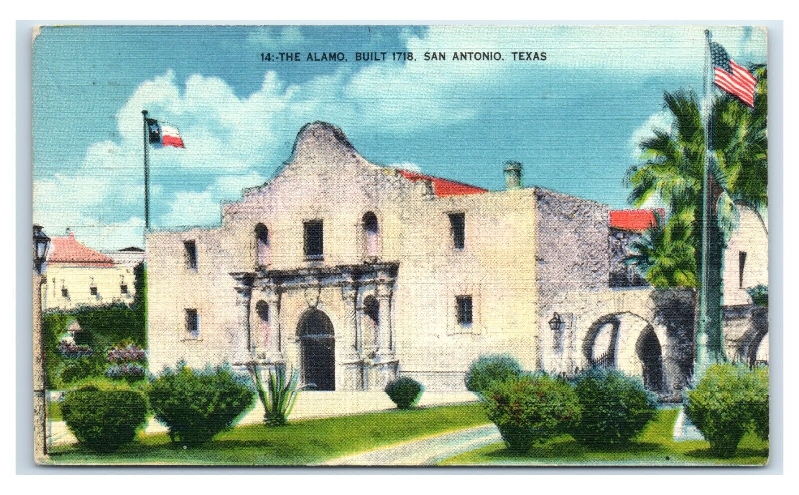Postcard In the Alamo, San Antonio, Texas TX linen 1950 T58