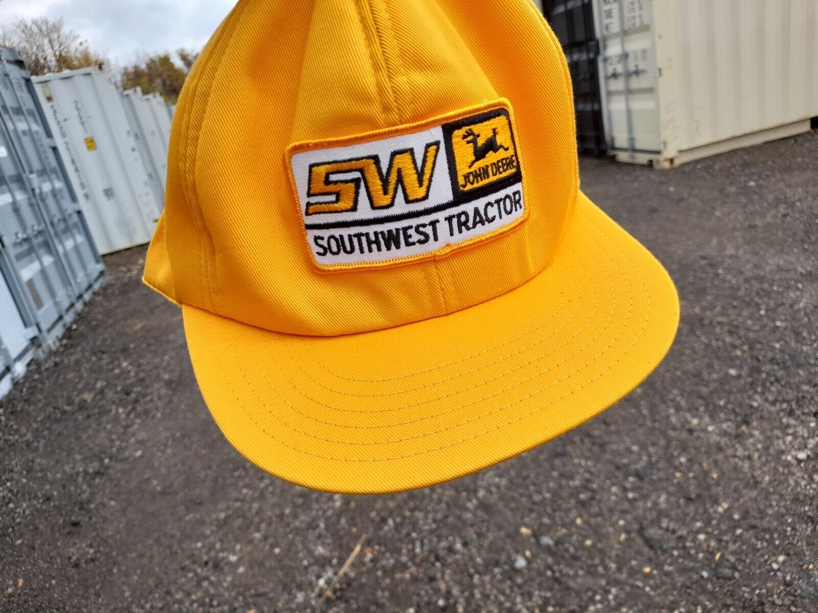 Vintage John Deere Trucker Hat Retro Southwest Tractor Yellow Snapback Cap 1980s