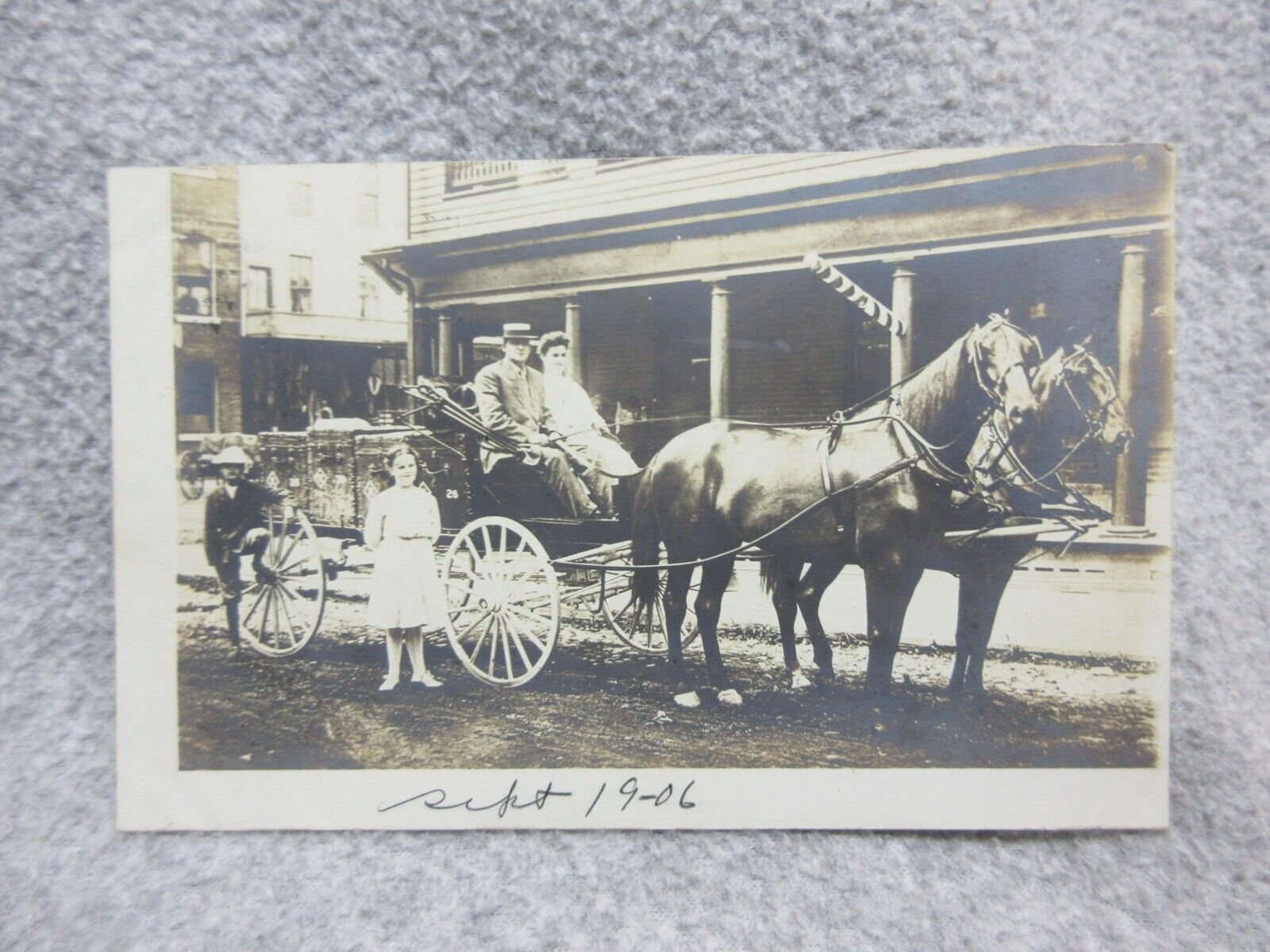 1906 EDMESTON & SIDNEY  HORSE & BUGGY HAULING  RPPC Photo POSTCARD RailRoad RPO