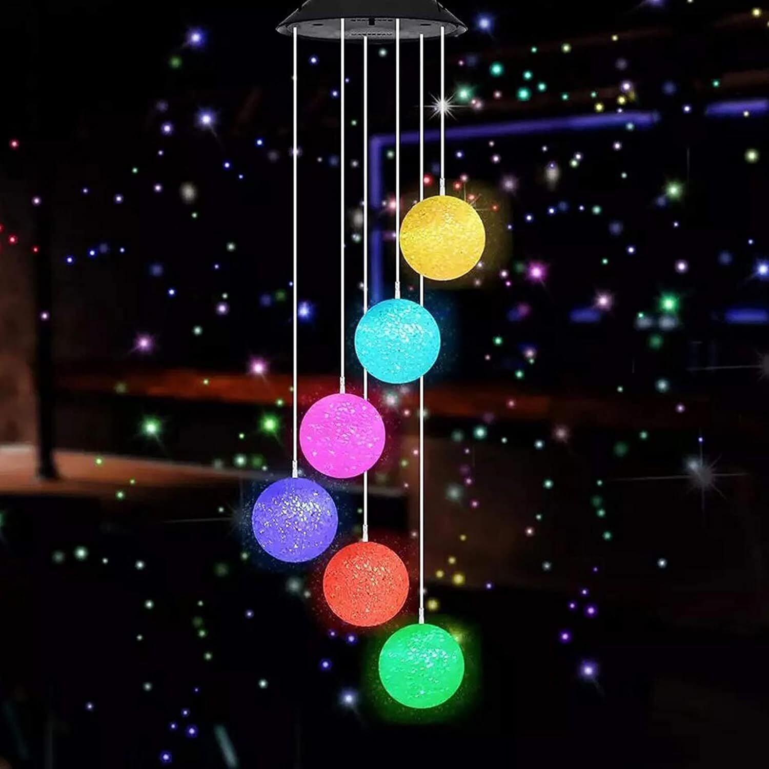 MorTime LED Solar Crystal Ball Wind Chime, 25\