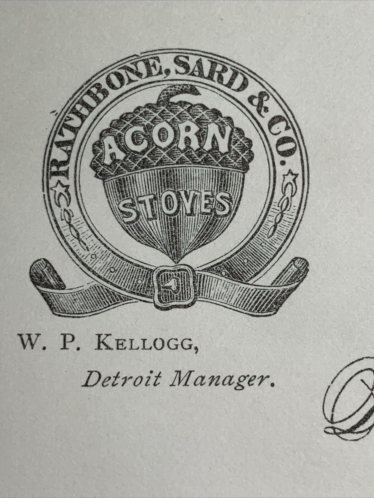 Detroit Michigan Billhead Acorn Stoves Rathbone Sard Stove Works 1882