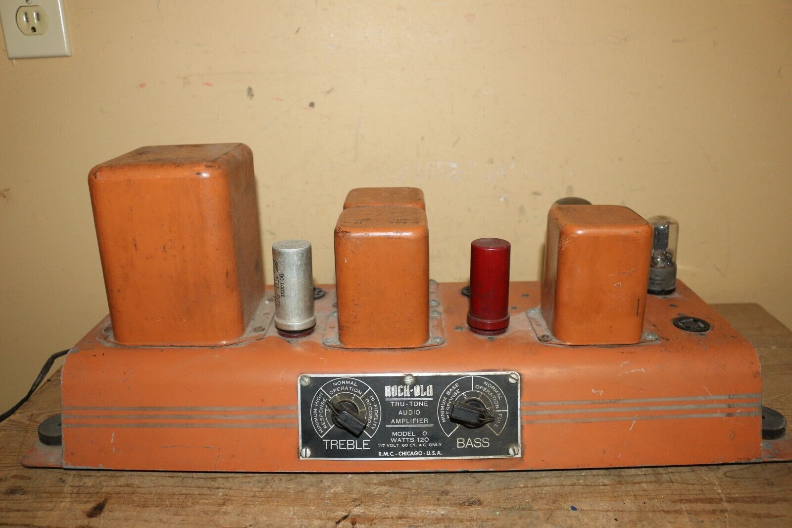 Vintage 1940's Rock-Ola Rockola Jukebox Amp Tru-Tone Audio Amplifier