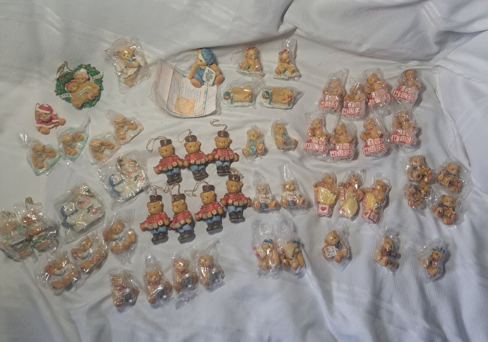 Huge Mixed 54 Piece Vintage Cherished Teddies Mini Teddy Figures & Ornaments Lot