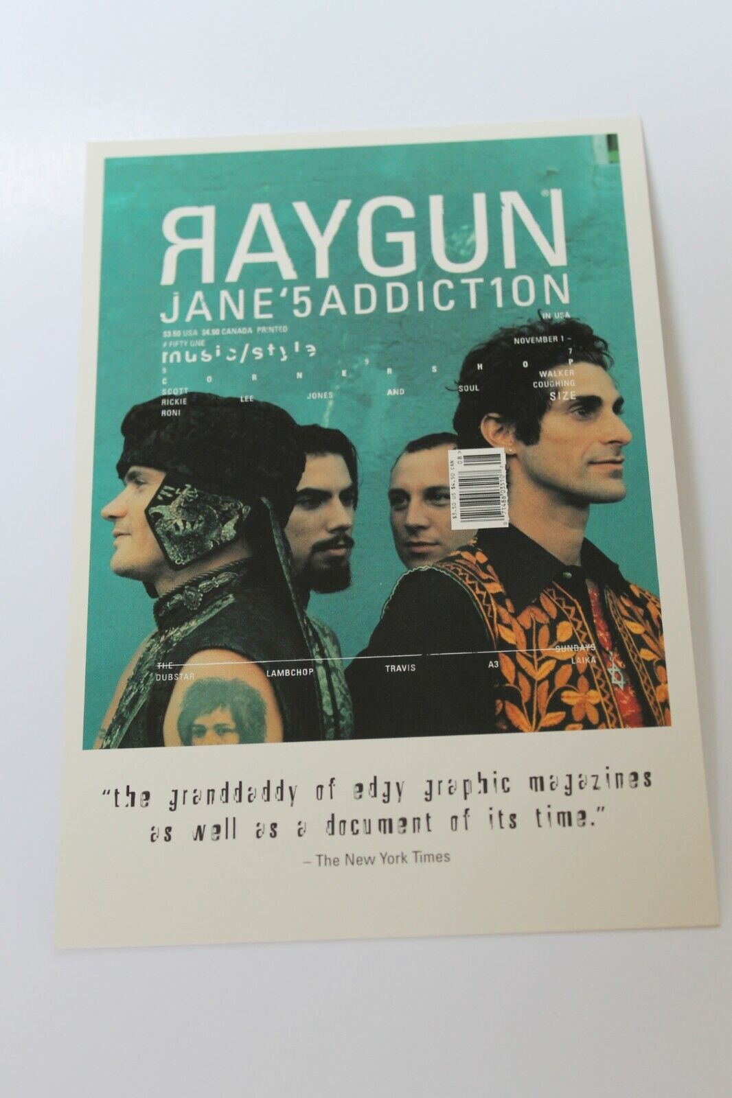 Ray Gun Magazine Freecard Postcard Jane\'s Addiction Vtg 1990s Perry Farrell 