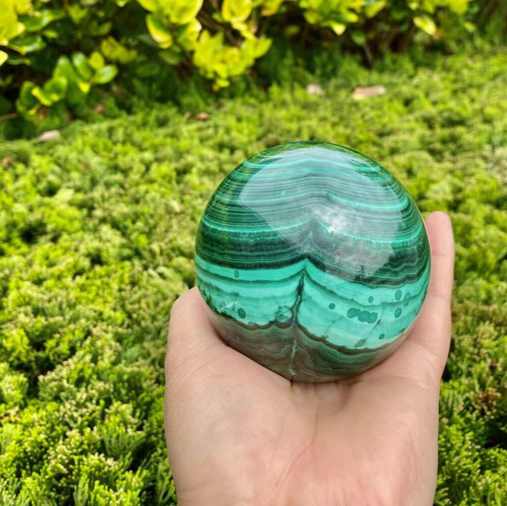 2.71lb  Natural Malachite Quartz Sphere Energy Crystal Ball Reiki Gift Decor Gem