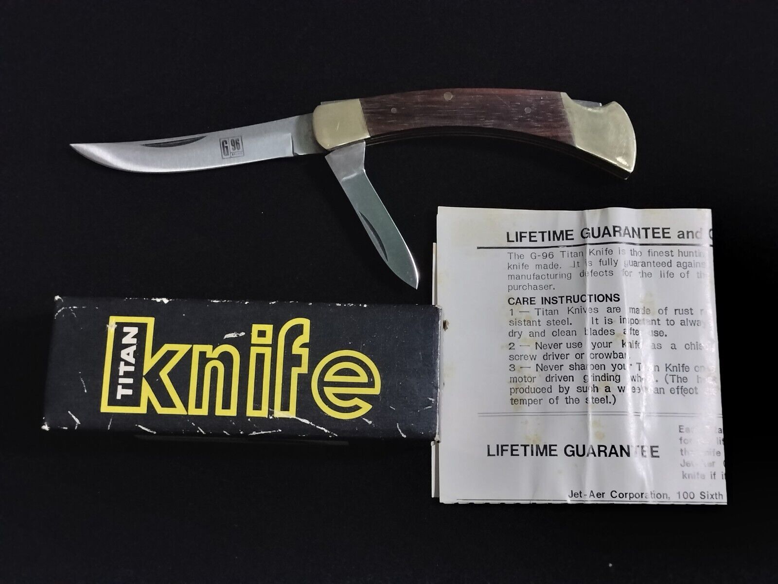 Vintage G96 Titan Pocket Knife Double Blade Model 990
