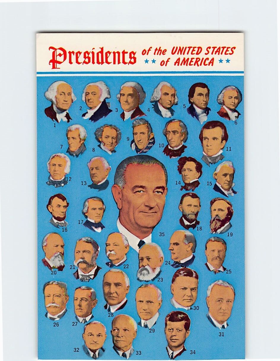 Postcard Presidents of the United States of America