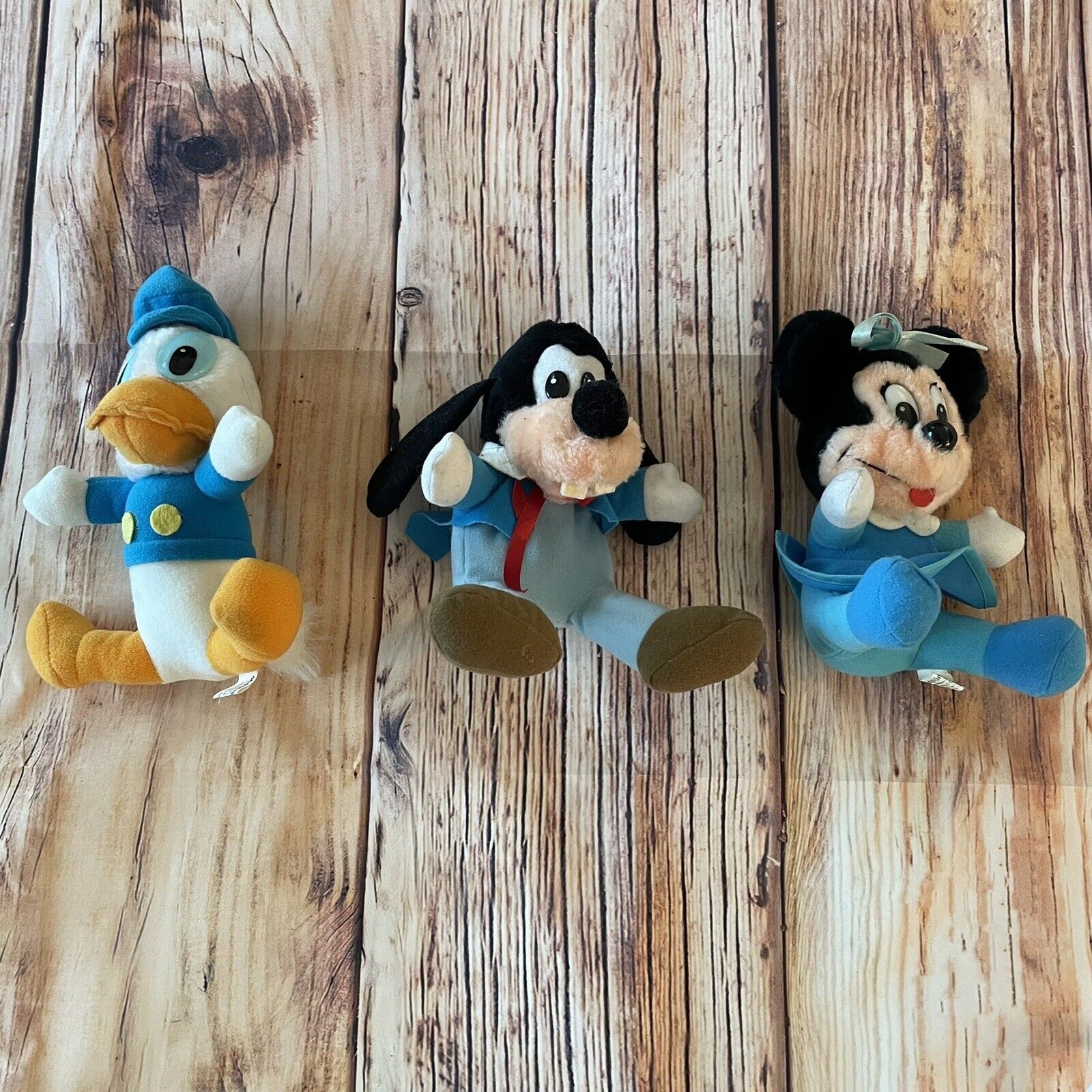 Disney 1984 Mickey\'s Christmas Carol Plush Minnie Goofy Donald 80s Lot 3 Vtg