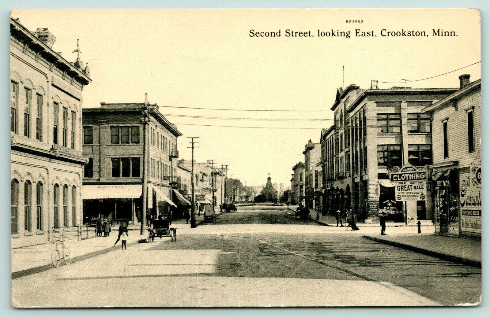 Crookston Minnesota~Second Street~Saloon~Palace Block Store~Great Sale~1912