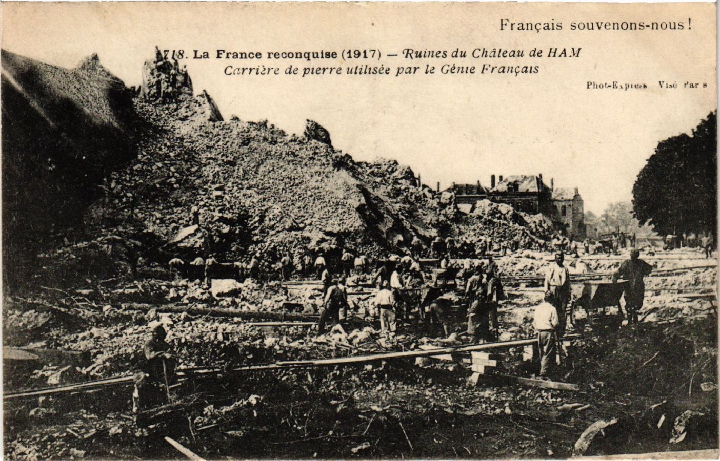 CPA La France reconquise (1917) - Ruins du Chateau de HAM - Career (295364)