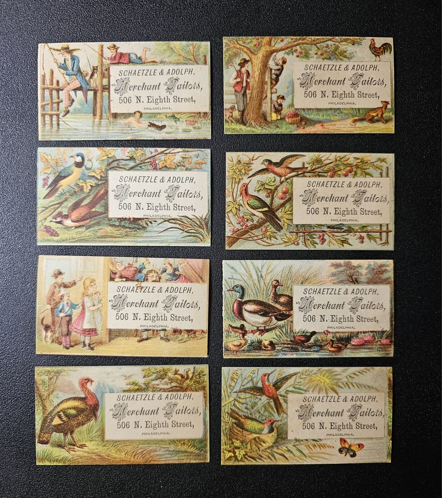 8 Gorgeous Little Advertising Trade Cards Merchant Tailors Philadelphia 