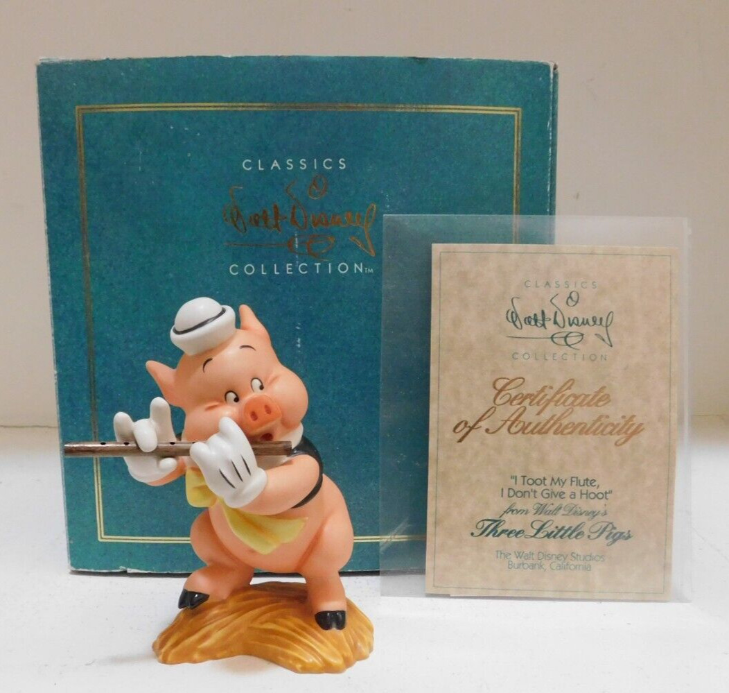Disney Classics Collection Three Little Pigs Fifer Pig I Toot My Flute w/ COA