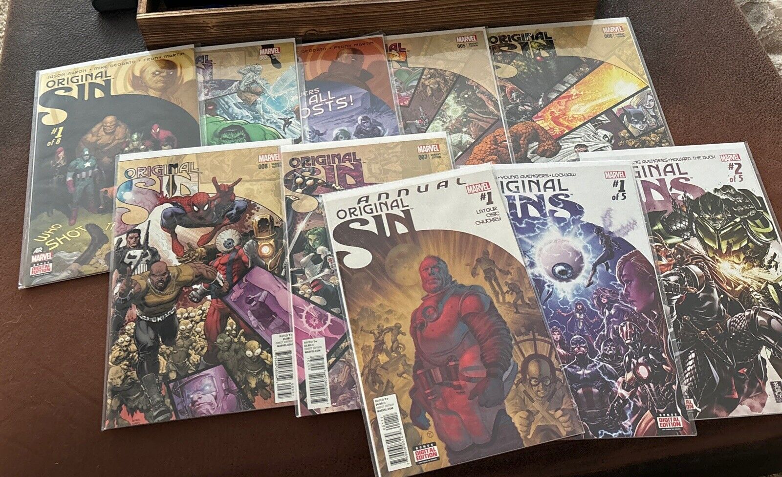 Original Sin Sins Lot Marvel Comics 2014 lot 1-3 5-8 Annual Aaron Variant Cover