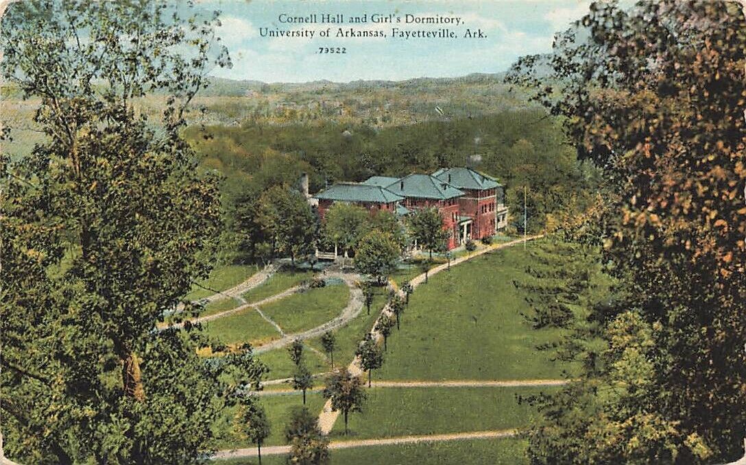 c1910  Aerial View Girls Dormitory University of Arkansas Fayetteville AR  P515