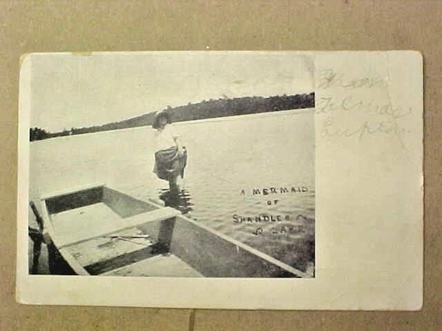 A Mermaid of Shandlee Lake  Postcard 1907 Roscoe NY postmark