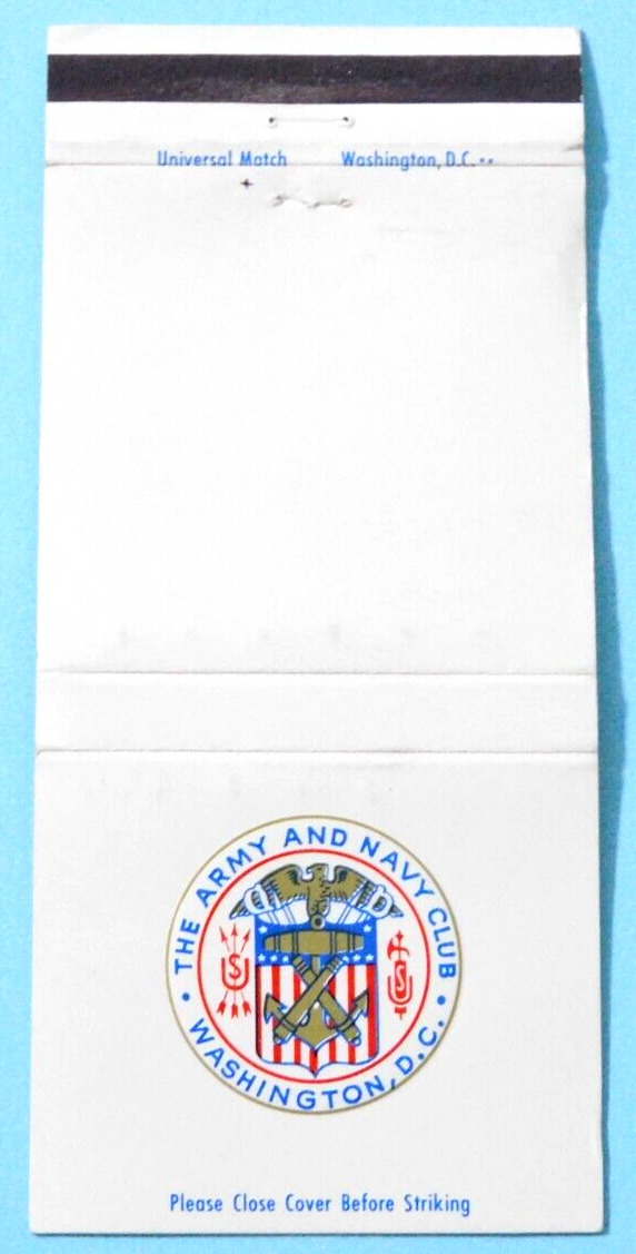 THE ARMY AND NAVY CLUB MATCHBOOK COVER * WASHINGTON, D.C.