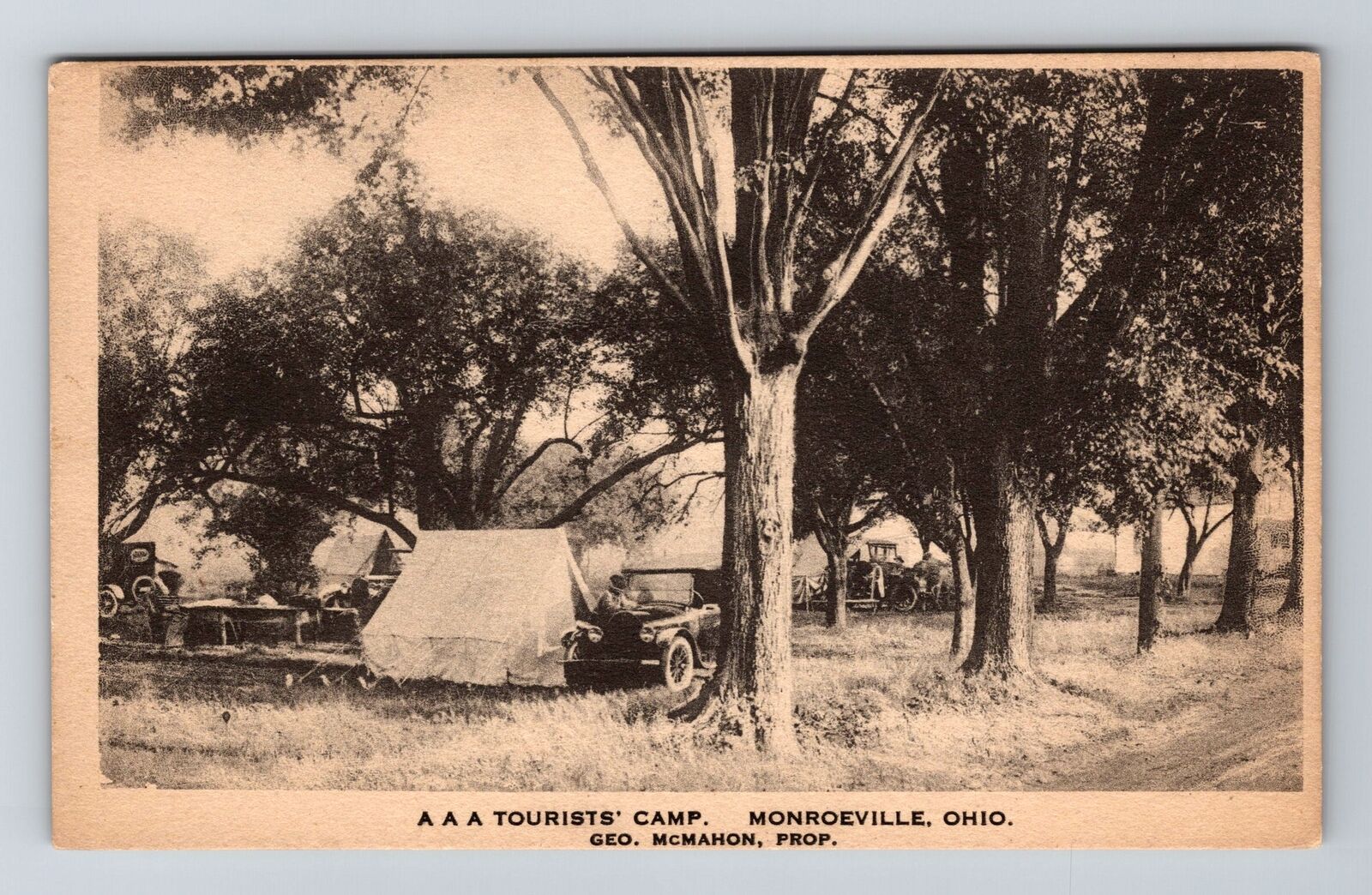 Monroeville OH-Ohio, AAA Tourists Camp, Vintage c1930 Postcard
